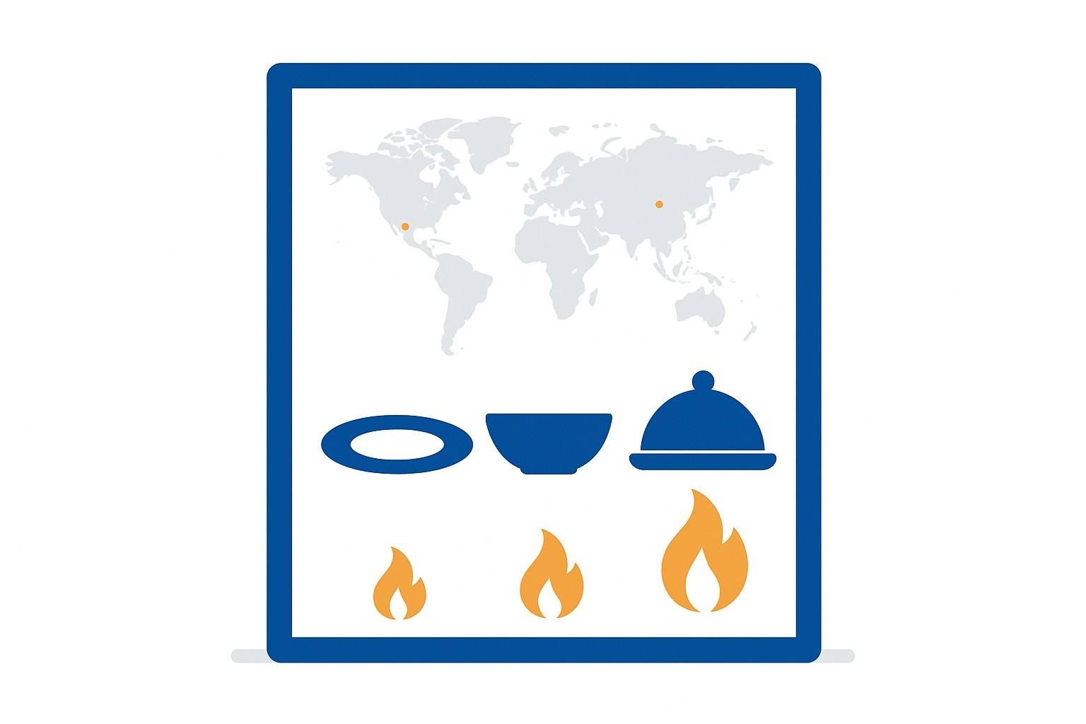 Menu board with calorie counts beside a globe, symbolizing worldwide menu energy labeling rules