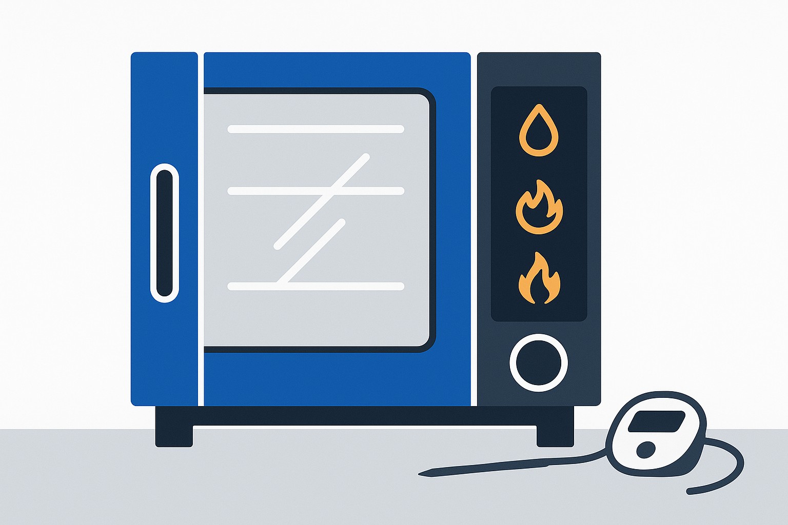 Combi oven with its three cooking modes: steam, steam roast and roast