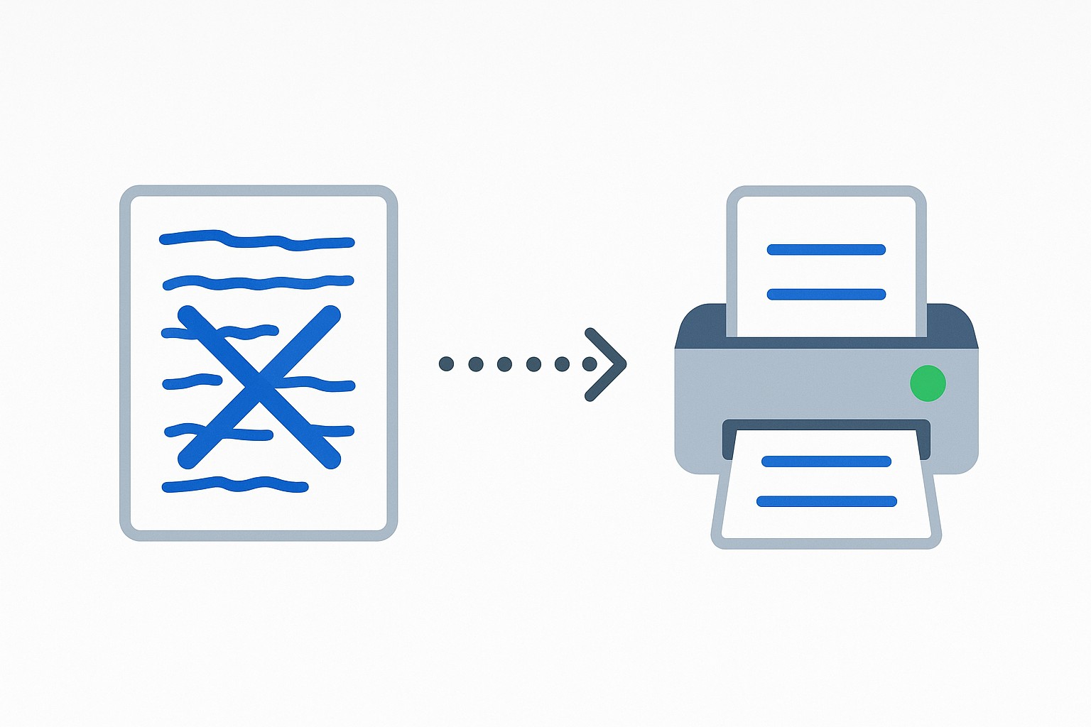 Illustration showing the transition from a handwritten hospital tray card to an automatically printed digital tray label in a care facility