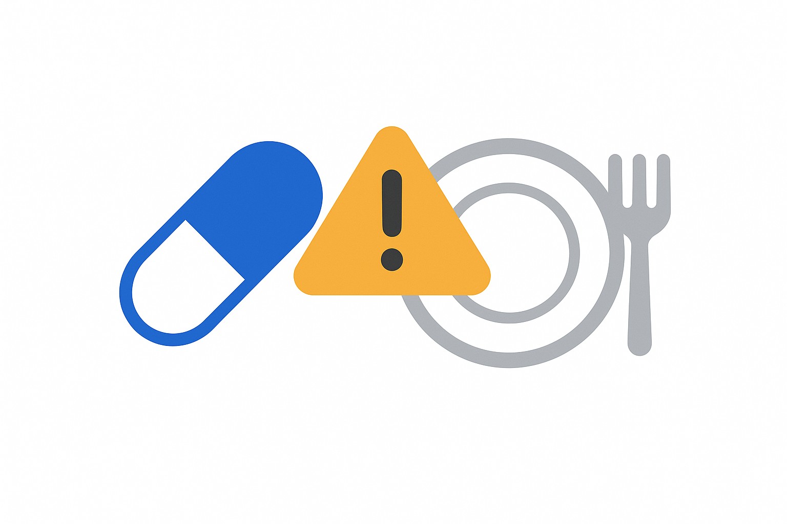 An illustrated hospital kitchen scene showing a chef reviewing a digital dietary profile on a tablet, with icons representing medications, food ingredients, and warning alerts