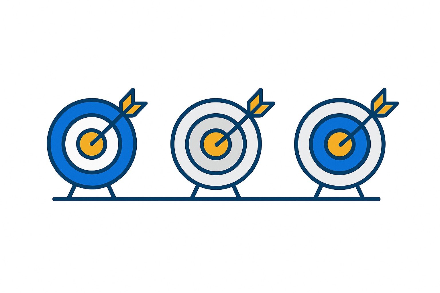 Three large numbers standing out against a crowd of faded performance indicators