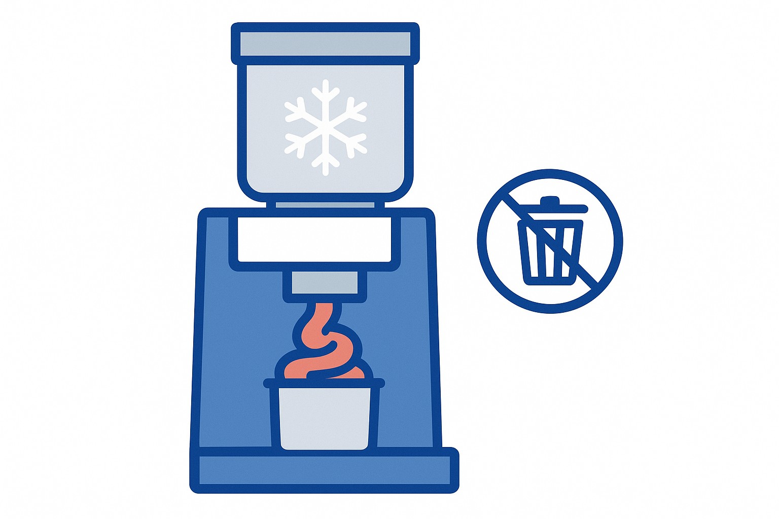 SVG illustration of a Pacojet machine beside a digital cost dashboard showing portion yield percentages and waste reduction graphs in a professional kitchen setting