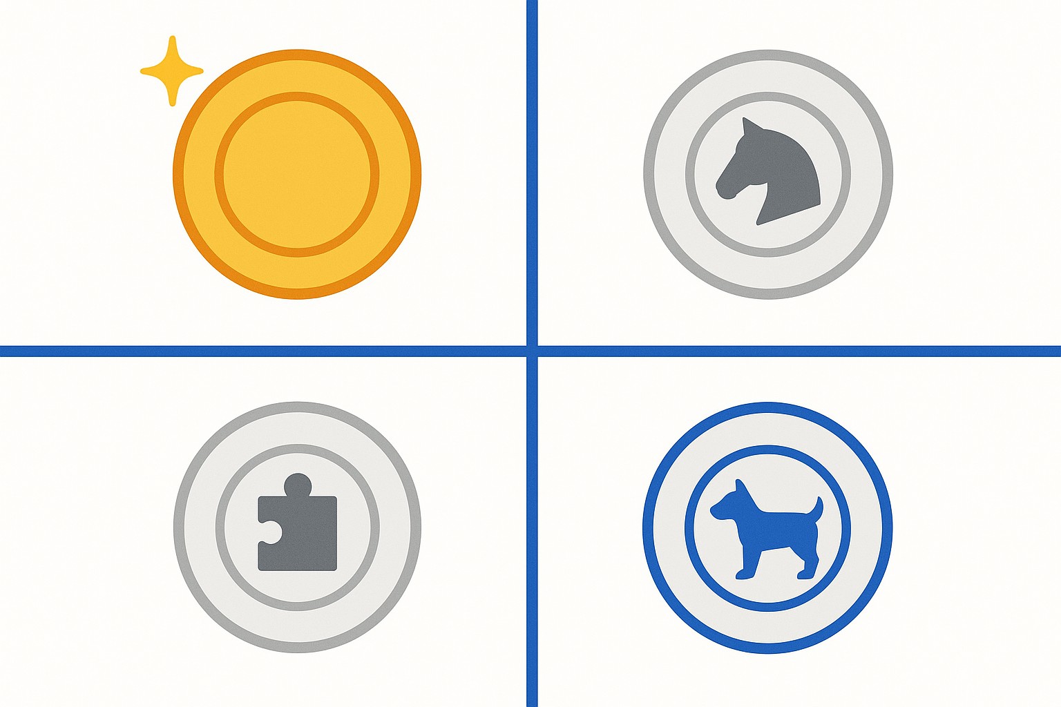 Illustration of a two-by-two matrix chart with four quadrants labelled Stars, Plowhorses, Puzzles and Dogs, plotting menu items by popularity and profitability
