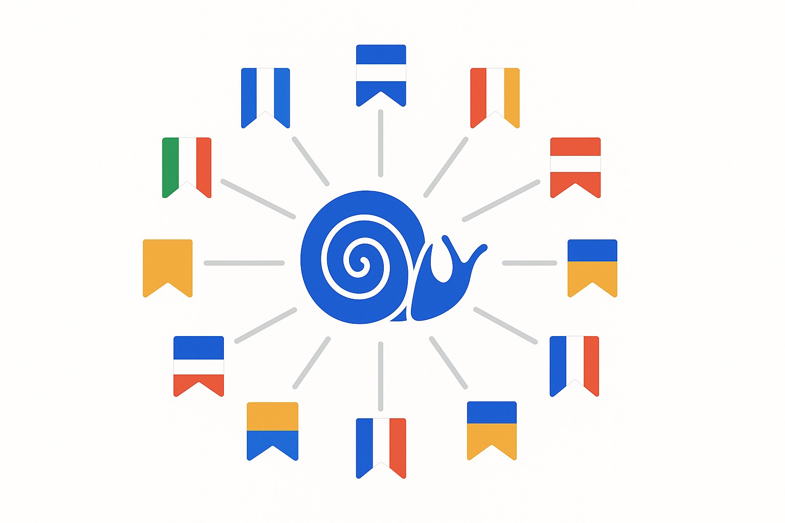 Illustration of a snail beside a bowl of pasta, symbolising the Slow Food movement